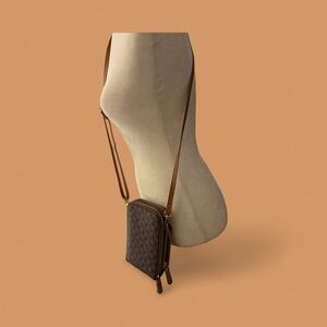 Unbranded boho Chic Brown Patterned Vegan Crossbody Mini Bag/Wallet pre-LV